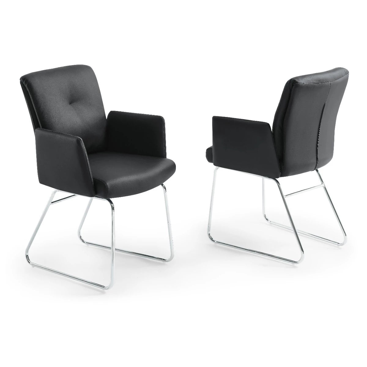 Cyprus Armchair, Upholstered with Black Faux Leather| Creative Furniture