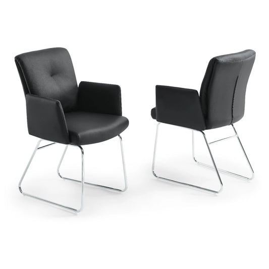 Cyprus Armchair, Upholstered with Black Faux Leather| Creative Furniture